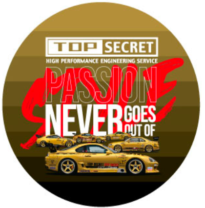 TopSecret Sticker - PNGOOS - 5 Cars (Gold Circle)